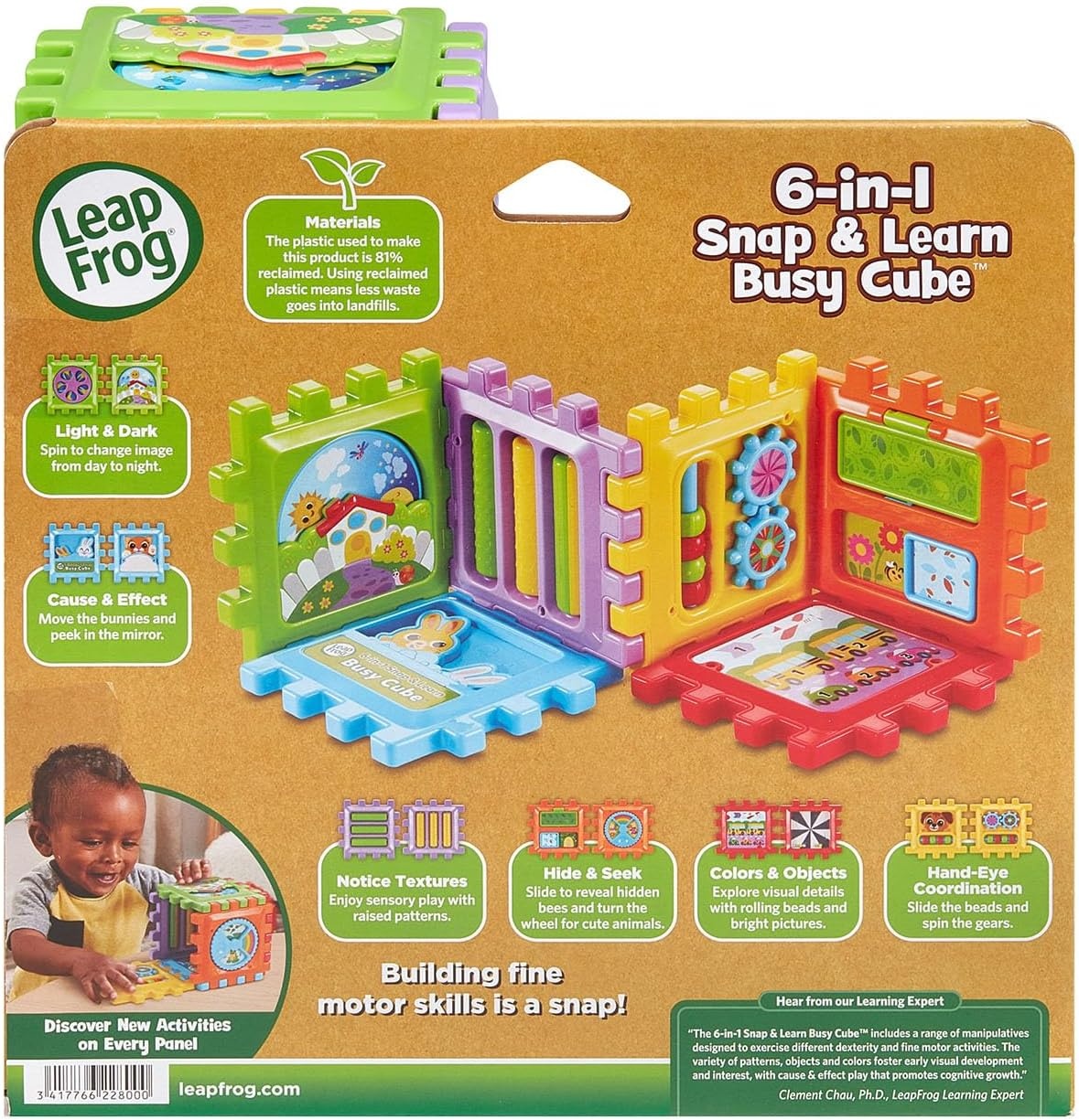 image:imageLeapFrog 6in1 Snap and Learn Busy Cube Motor Skills Baby Toy