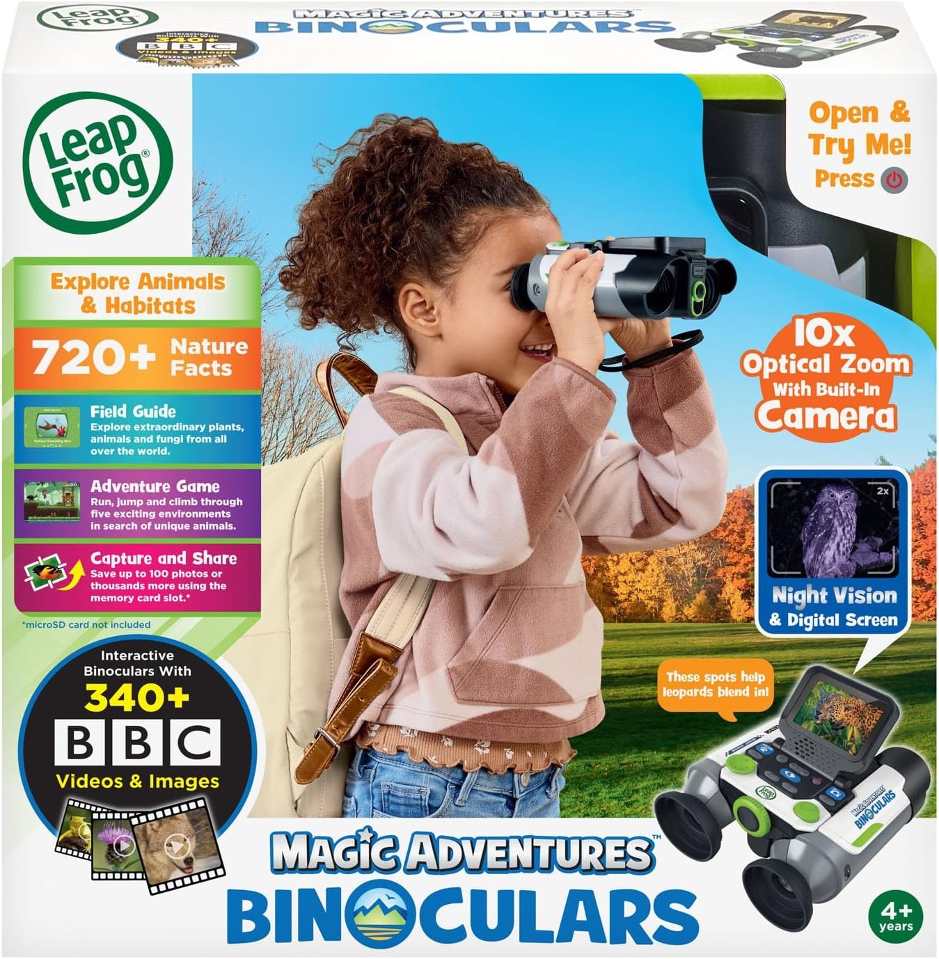 image:imageLeapFrog Magic Adventures Binoculars with Screen Capture Night Vision CamoWhite