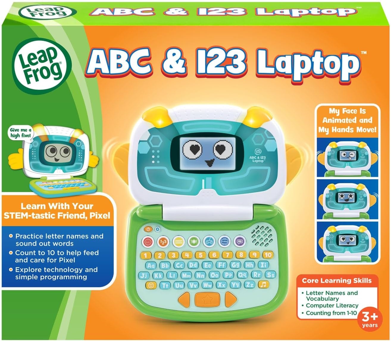 image:imageLeapFrog ABC and 123 Laptop for Preschoolers Ages 37 Years PinkGreen