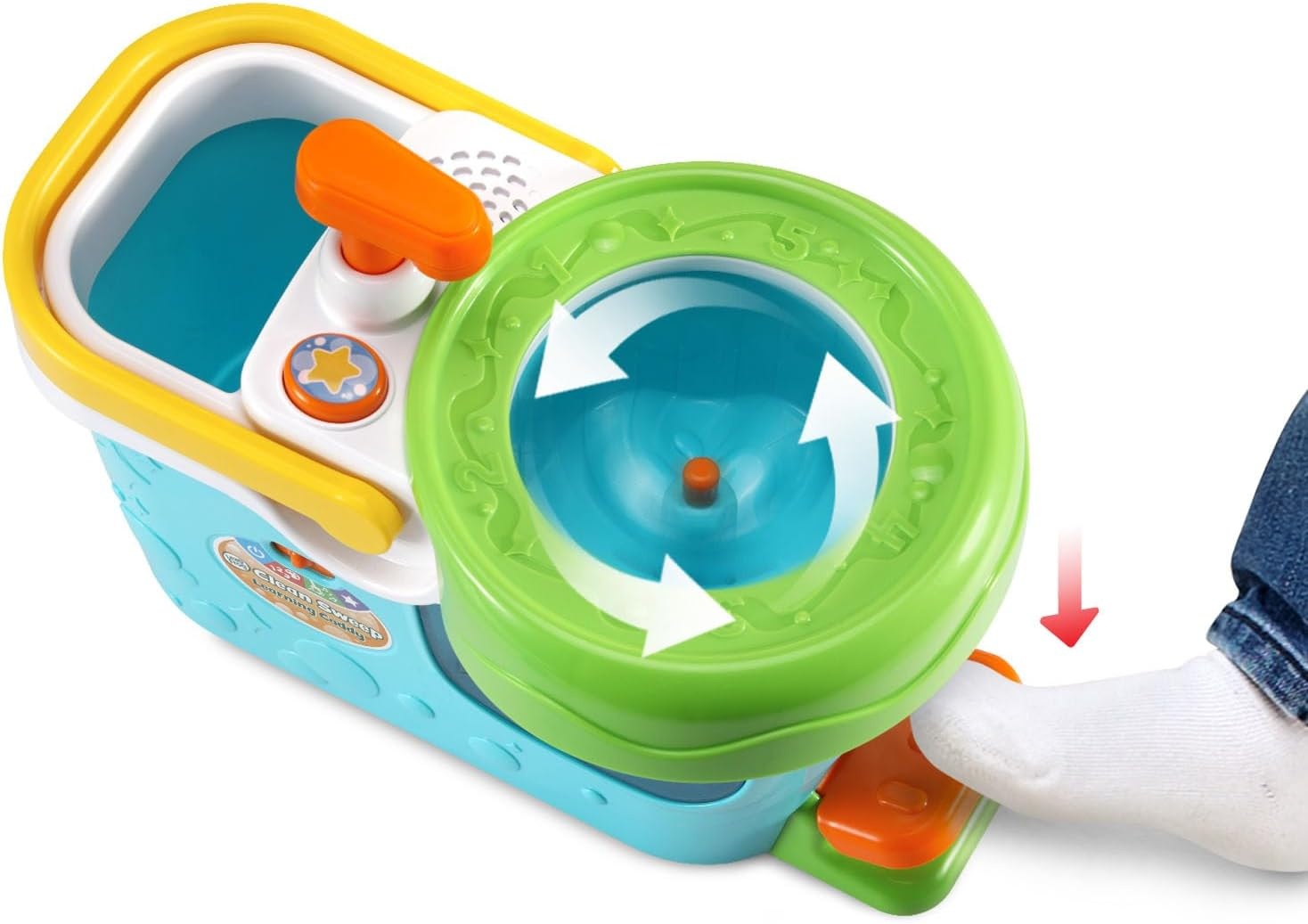 image:imageLeapFrog Clean Sweep Learning Caddy Kids Mop and Broom Cleaning Toy Set for Ages 35 BlueBlue