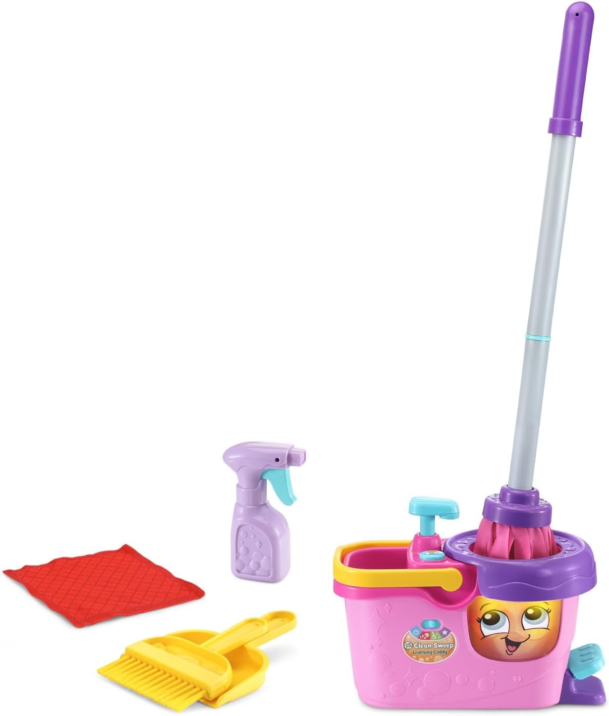 image:imageLeapFrog Clean Sweep Learning Caddy Kids Mop and Broom Cleaning Toy Set for Ages 35 BluePink