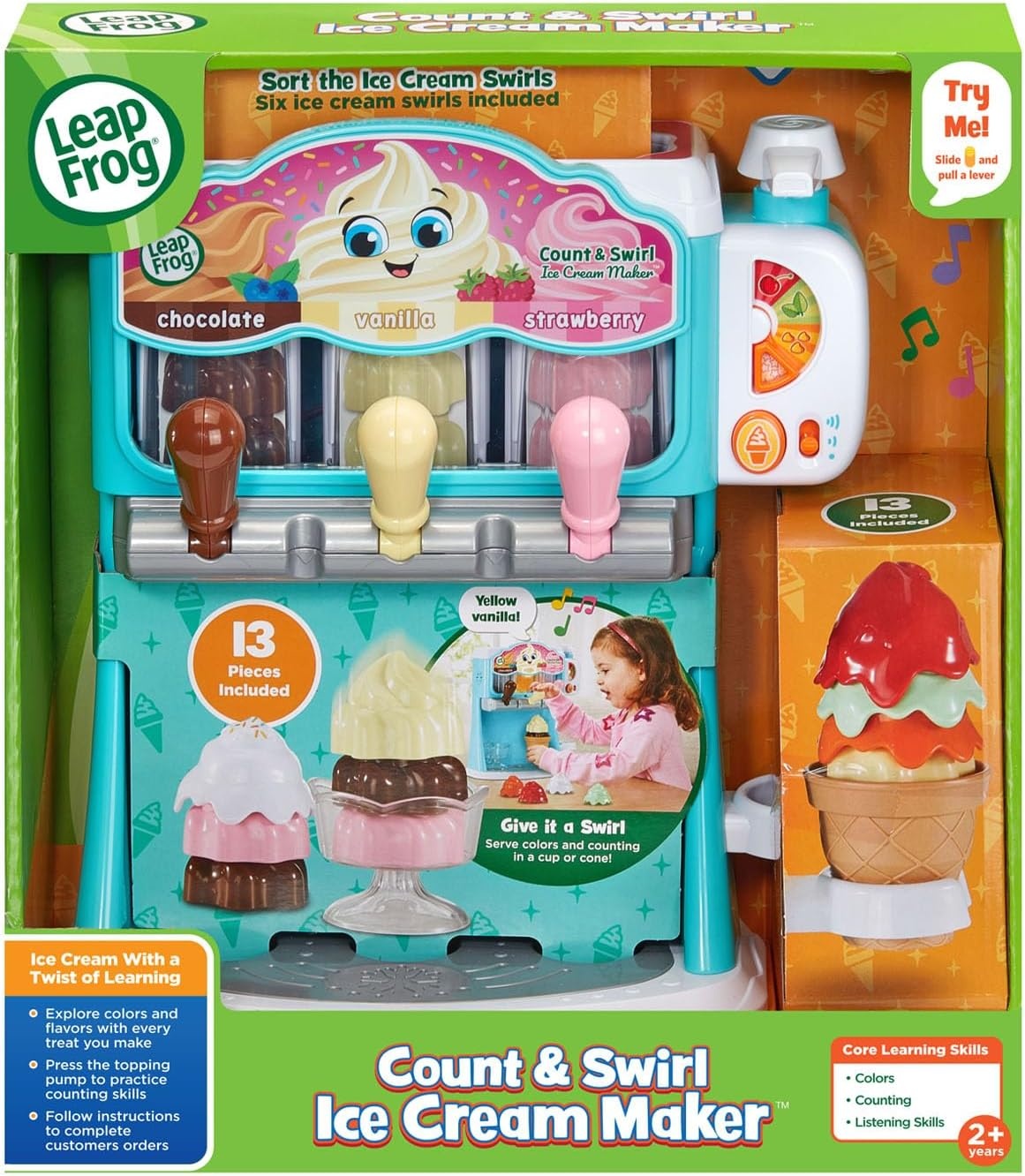 image:imageLeapFrog Count and Swirl Ice Cream Maker Playset for Kids PinkBlue
