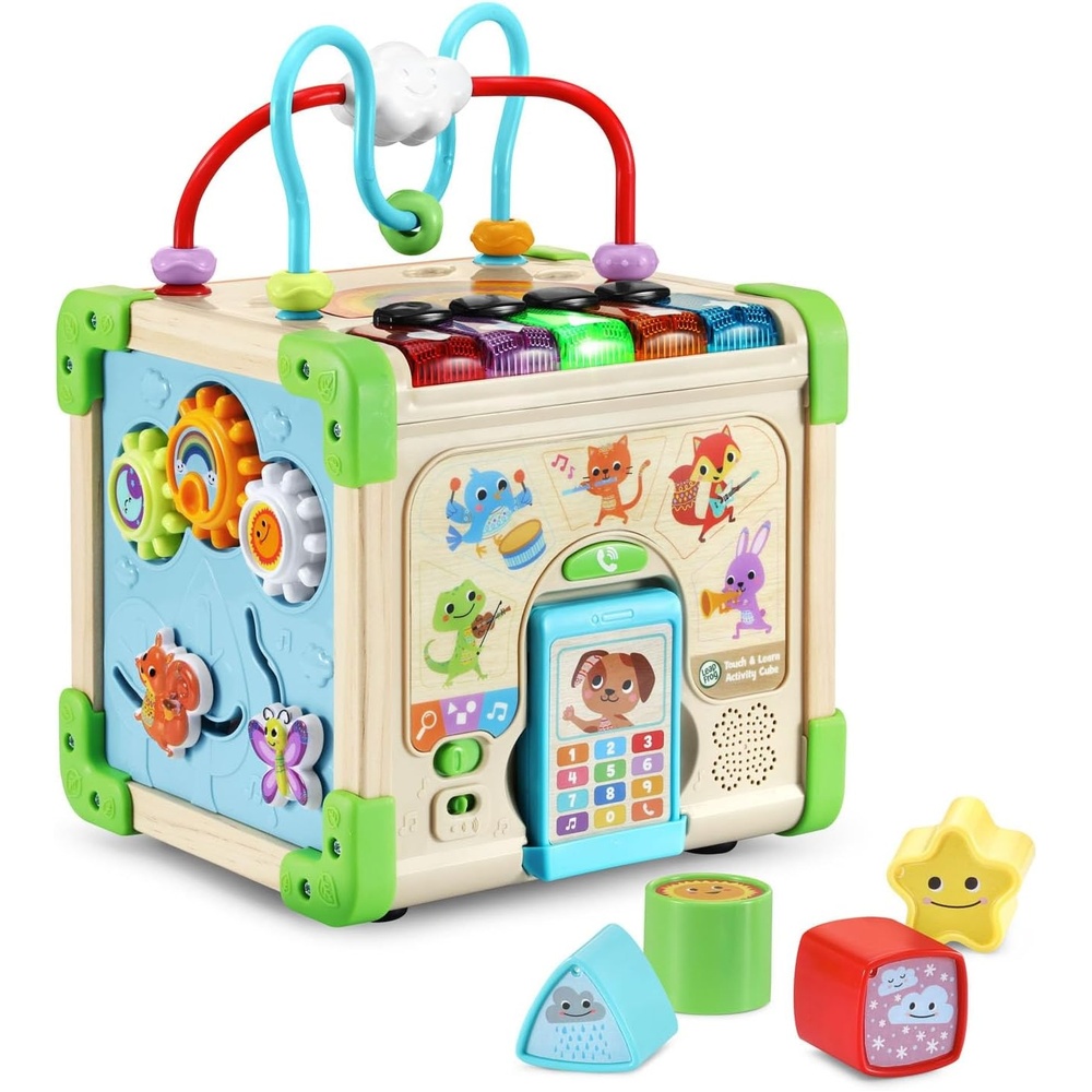 image:imageLeapFrog Touch and Learn Electronic Musical LightUp Wooden Activity Cube Toy Animal Themed Ages 1 and Up